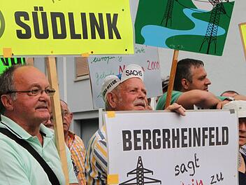 Protest gegen Südlink im Juni 2015 in Bad Brückenau. Foto: Ulrike Müller