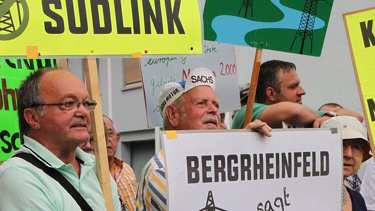 Protest gegen Südlink im Juni 2015 in Bad Brückenau. Foto: Ulrike Müller
