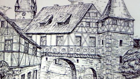 So sah das Untere Tor in der Zeiler Stadtmauer vor dem Abbruch aus.