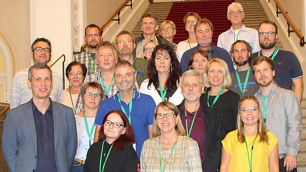 Christian Zwanziger (vorne links) empfing das Team der Laufer Mühle in München. Foto: privat