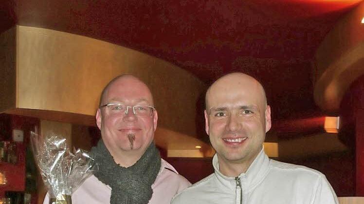 Jochen Alexander Freydank 2009 als glücklicher Doppel-Sieger (rechts) zusammen mit Michael Orth (1. Preis des Publikums)  Foto: Kurzfilmtage