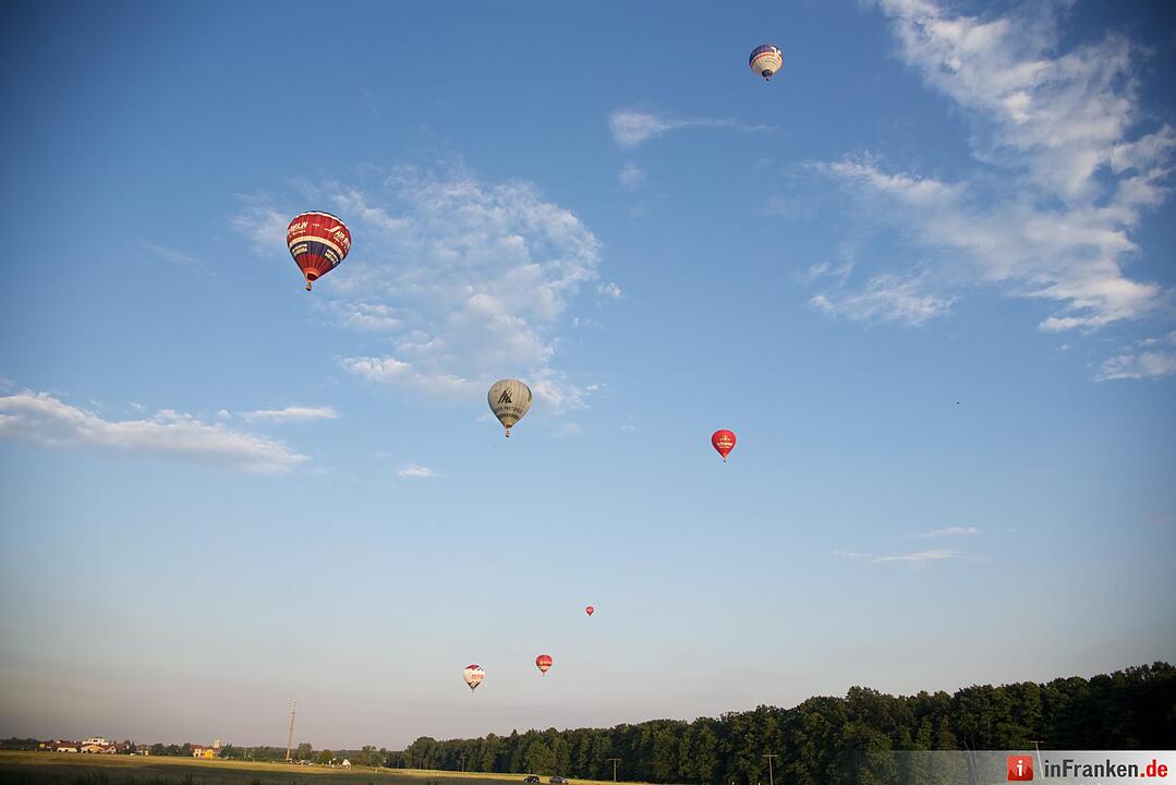 Jubiläumsausgabe: Zum 20. Mal hat die Raiffeisenbank Seebachgrund zu ihrem Ballonmeeting nach Hannberg eingeladen. Mehr als 2000 Menschen waren gekommen.