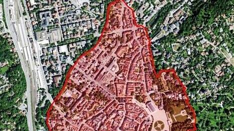 Rot ist die Feuerwerksverbotszone in Coburg: Von der Itz bis in den Hofgarten, vom Anger bis zur Brücke bei Heiligkreuz. Grafik: Stadt Coburg