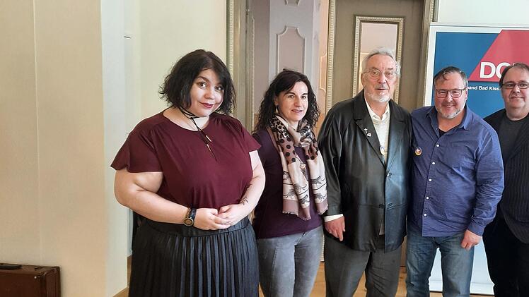 Vorstandsmitglieder und Redner bei der Maikundgebung des DGB in Bad Kissingen.