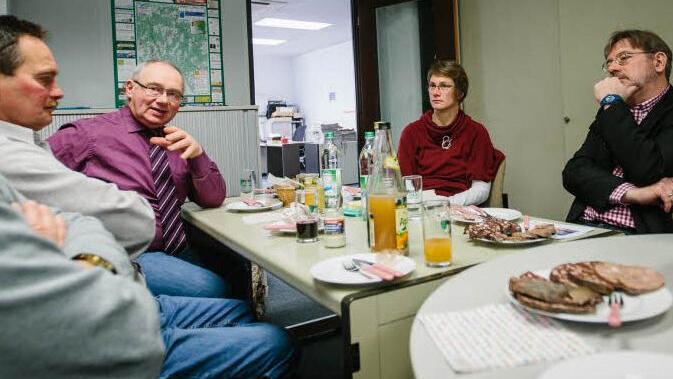 Zu Gast beim Fränkischen Tag: Reiner Wittmann (von links), Erwin Schwarz, Marina Herr und Guido Winter.  Foto: Hendrik Steffens