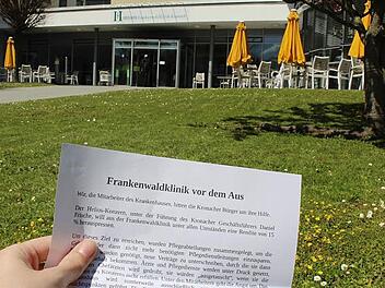 Viele Kronacher hielten am Wochenende dieses Flugblatt in den Händen. Die Helios Frankenwaldklinik kommt dabei nicht gut weg.