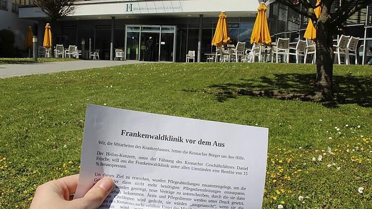 Viele Kronacher hielten am Wochenende dieses Flugblatt in den Händen. Die Helios Frankenwaldklinik kommt dabei nicht gut weg.