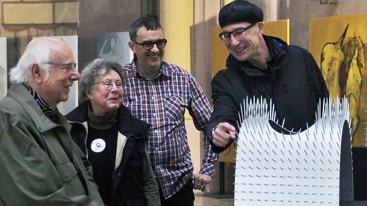 Künstlertreffen (von links) Wolfgang und Wiltrud Kuhfuss, KMD Jörg Wöltje und Malte Meinck.  Fotos: Werner Vogel