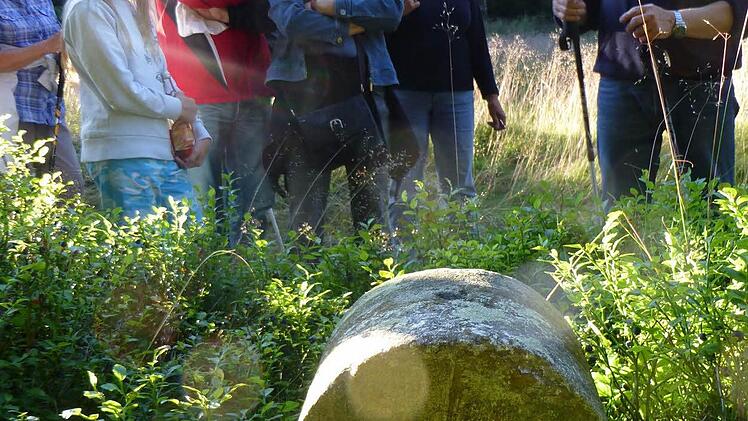 Kreisheimatpfleger Siegfried Scheidig hatte auf einer Wanderung entlang des Grünen Bandes über viel Wissenswertes aus der Vergangenheit zu berichten und wies die interessierten Teilnehmer auf Zeugen der Vergangenheit am Wegesrand hin.