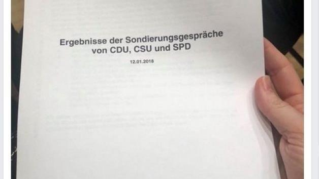 Dorothee Bär war eine der ersten, die den erfolgreichen Abschluss der Sondierungen über Twitter und Facebook meldete. Screenshot Facebook-Seite Dorothee Bär