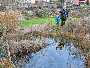 Vor einigen Jahren hat FT-Gartenexperte Josef Schr&ouml;der den Garten einer Lichtenfelser Familie geplant. Lebensr&auml;ume will er dabei schaffen - f&uuml;r Mensch und Tier. Auch das Hausdach wurde zur Gr&uuml;nfl&auml;che. Fotos: Ronald Rinklef