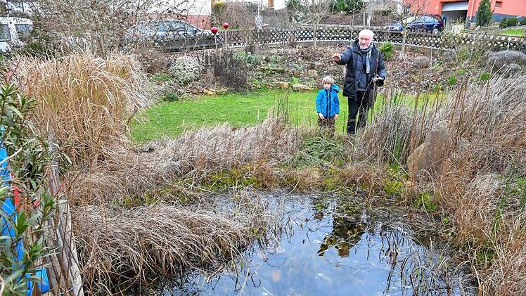 Vor einigen Jahren hat FT-Gartenexperte Josef Schr&ouml;der den Garten einer Lichtenfelser Familie geplant. Lebensr&auml;ume will er dabei schaffen - f&uuml;r Mensch und Tier. Auch das Hausdach wurde zur Gr&uuml;nfl&auml;che. Fotos: Ronald Rinklef