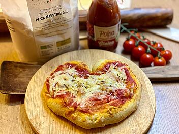 Perfekt zum Valentinstag: Herzpizza.