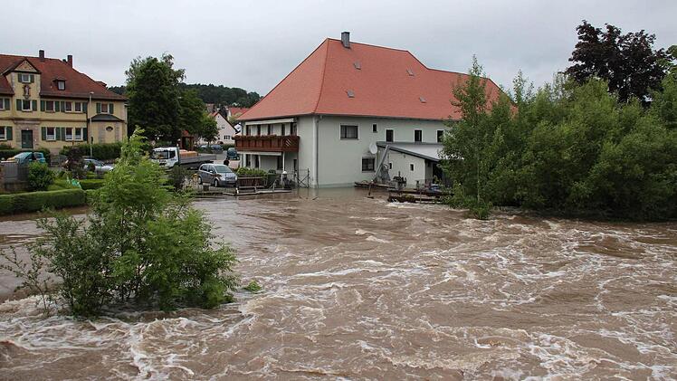 Aischer Mühle - Land unter. Foto: Johanna Blum