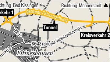 Die geplante Ortsumgehung Eltingshausen.