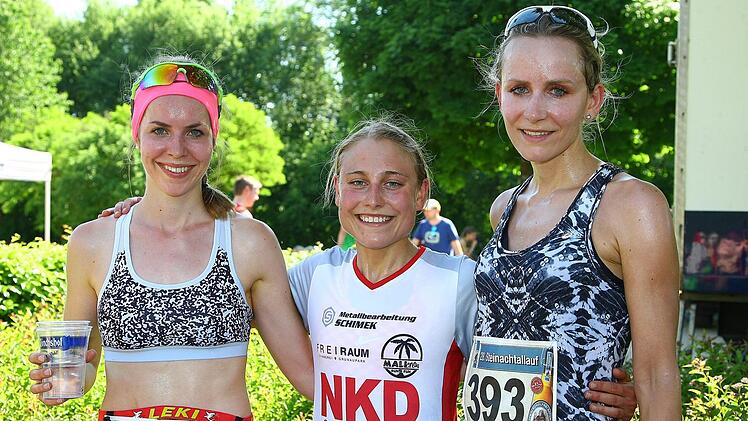 Die drei schnellsten Damen: Von links Bekki Schüder (3.), Kristina Sendel (1.) und Katja Stöcker. Foto: Monika Limmer