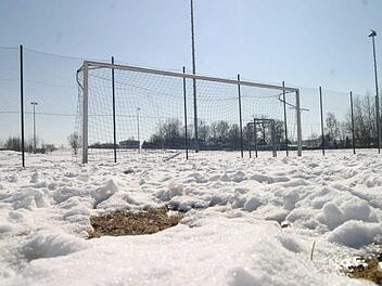 Viele Fußballplätze in Oberfranken liegen derzeit noch unter Eis und Schnee. An Punktspiele ist deshalb noch nicht zu denken. Foto: Archiv