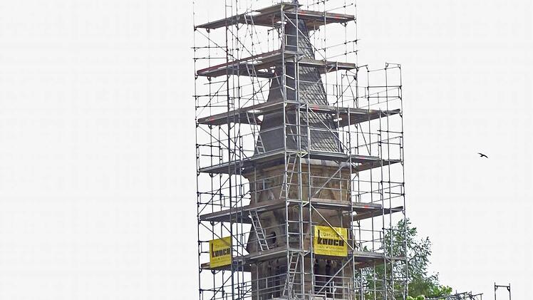 Eingerüsteter Dachreiter von St. AugustinFoto: Jochen Berger