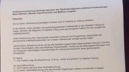 Die Erklärung der neuen Fraktion.  Foto: Simone Bastian