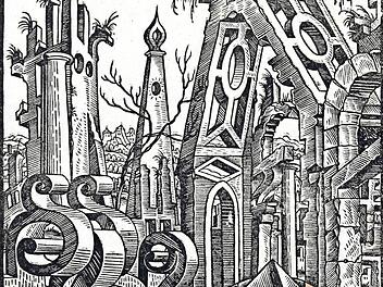Wirkt, als wär's aus dem 20. Jahrhundert: Lorenz Stoers Tetra- und Icosaeder (Augsburg, 1567).  Abbildung: Kunstsammlungen der Veste Coburg (I,351,7c)