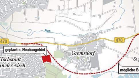 Das geplante Baugebiet am Galgenberg läge nahe an der Trasse für eine mögliche Südumgehung von Gremsdorf.