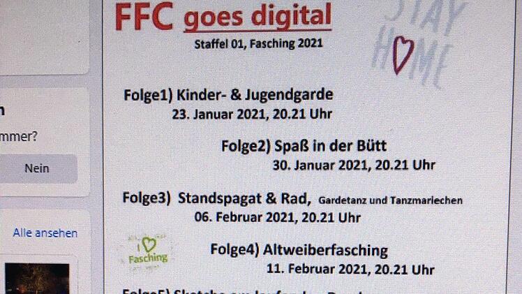Der Fuschter Faschingsclub hat sich gleich ein ganzes Online-Programm ausgedacht. Screenshot Väth