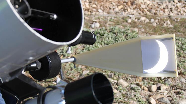 So zeigt das EGF-Teleskop die Sonnenfinsternis. Foto: Michael Memmel