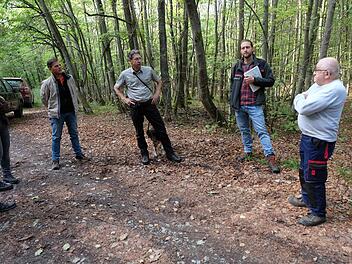 "Der Wald in Thundorf ist gut aufgestellt und Schäden überschaubar", sagt Forstdirektor Hubert Türich (Mitte) bei der Waldbegehung mit den Gemeinderat.