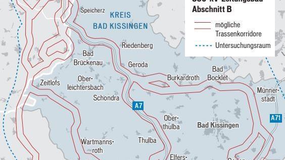 Vier Hauptkorridore sind innerhalb des Untersuchungsraums ausgewiesen, lediglich der Osten des Landkreises ist ausgenommen.