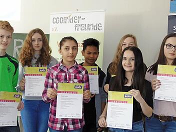 Die neun neuen Coolrider von den beiden Gräfenberger Schulen  Foto: Petra Malbrich