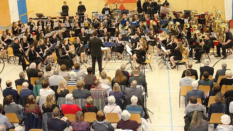 Das Lichtenfelser Kreisorchester beim Konzert in der Ebensfelder Pater-Lunkenbein-Halle Foto: Roland Dietz