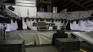 Backstage bei den Dorfrockern beim Eichenbühler Hoffest