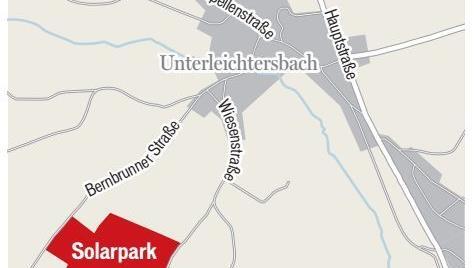 Lage des geplanten Solarparks in Unterleichtersbach; Grafik: Franziska Schäfer