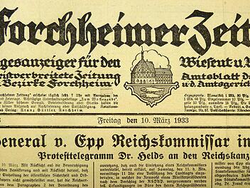 Titelseite der Forchheimer Zeitung vom 10. März 1933
