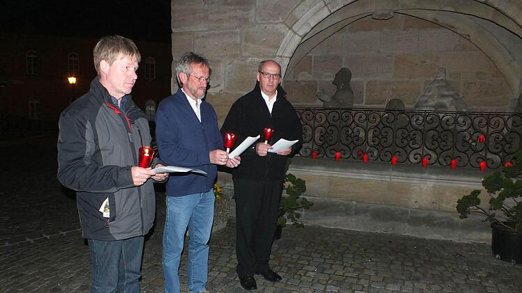Ölbergandacht: Manfred Welker, Herbert Dummer, Stadtpfarrer Helmut Hetzel