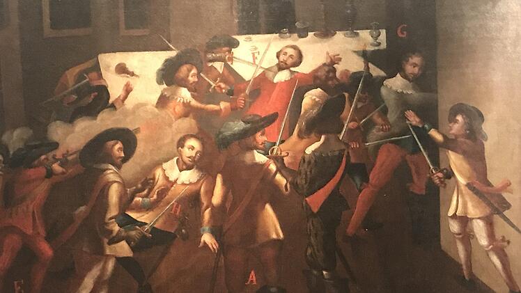 Die Ermordung Wallensteins am 25. Februar 1634  zeigt das Gemälde von Johann Max Hoffreiter im   Wallenstein-Museum Eger.  Foto: Wolfgang Schoberth