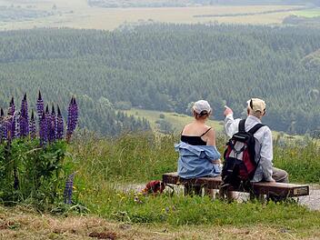 Wanderer in der Rhön Foto: Uwe Zucchi