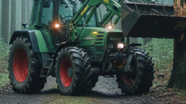 Traktor, Traktorschaufel, Traktorunfall, Wald, Baum, Radlader