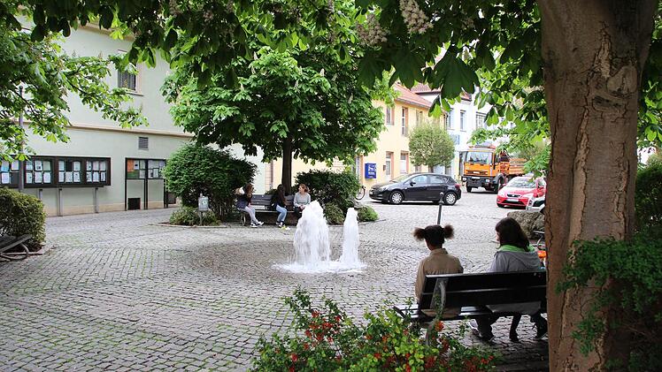 Sind die Tage im Schatten der Kastanien "Am Graben" in Höchstadt gezählt? In der geplanten Neugestaltung sollen die vier Kastanien durch Tulpenbäume ersetzt werden. Foto: Andreas Dorsch