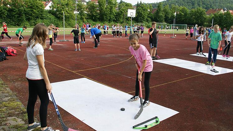 Wie trainiert man Eishockey ohne Eis? Bei "Franken Aktiv" erfuhren das die Teilnehmer.