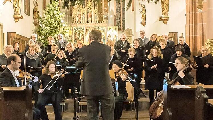 Takt für Takt: Der Laurentius-Chor und die Streicher bestritten das gelungene Konzert in der Eberner Stadtpfarrkirche.  Fotos: Jule Müller