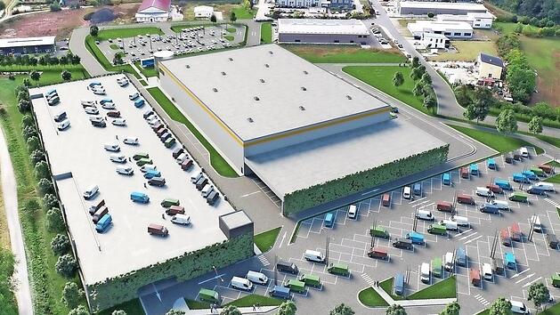 Das sind die Pläne von Amazon für das Verteilzentrum in Limbach.  Visualisierung: P3 Logistic Parks