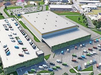 Das sind die Pläne von Amazon für das Verteilzentrum in Limbach.  Visualisierung: P3 Logistic Parks