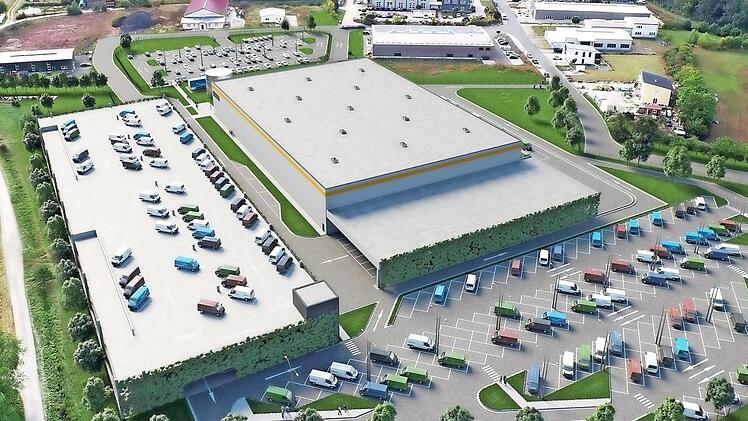 Das sind die Pläne von Amazon für das Verteilzentrum in Limbach.  Visualisierung: P3 Logistic Parks