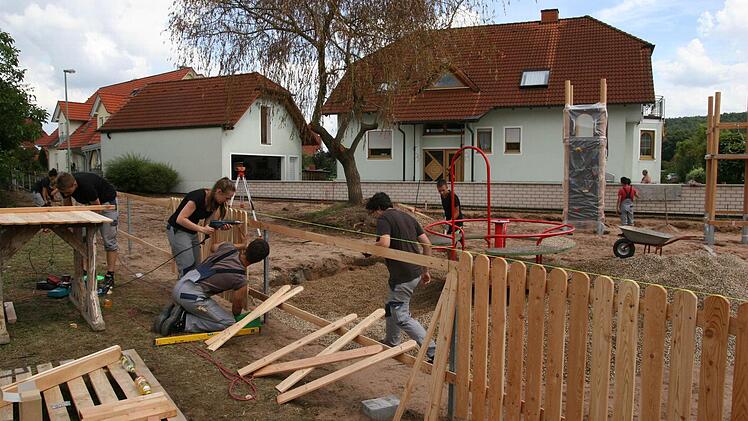 Der Spielplatz ist fast fertig. Foto: Werner Baier