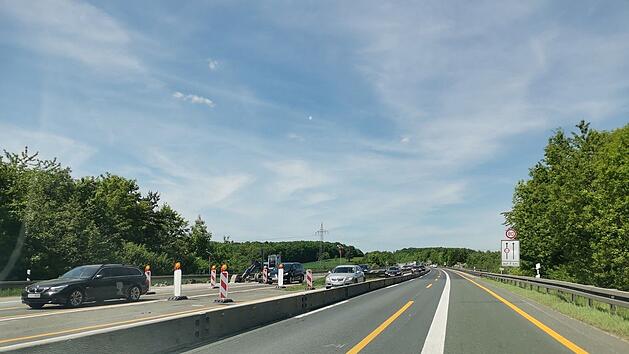 A73 bei Bamberg - kurz vor Ausfahrt Bamberg-S&uuml;d