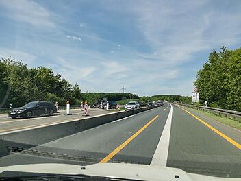 A73 bei Bamberg - kurz vor Ausfahrt Bamberg-S&uuml;d
