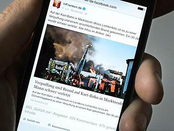Tausende Leser beobachteten am Abend des 9. Juli den Verlauf des Kartbahn-Brands in Marktzeuln über unsere Facebook-Präsenz. Sie erkundigten sich nach dem Zustand des Schwerverletzten und der Verkehrsführung oder brachten neue Details mit ein. Foto: Hendrik Steffens