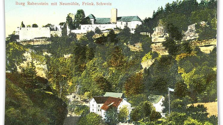 Das Ahorntal mit Burg Rabenstein und Neumühle auf einer Postkarte von 1917. Repro: Reinhard Löwisch