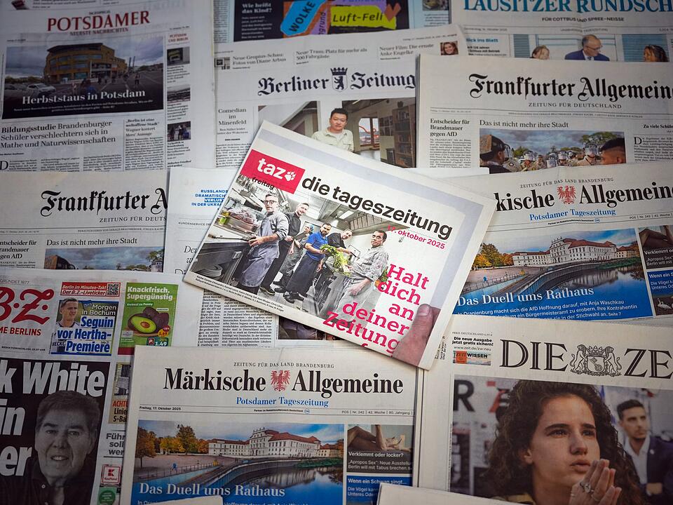 Printausgabe der Zeitung "taz"